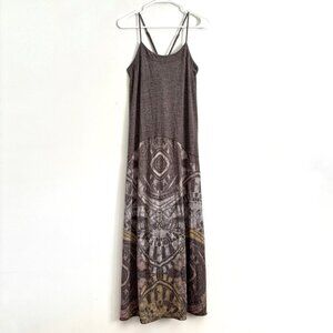 Free People Boho Sleeveless Maxi Dress Criss Cross Spaghetti Straps Size Small